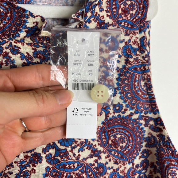 NWT J.Crew Fleur Cotton Paisley Top XS Button Back Cottagecore Romantic Ruffle - Picture 3 of 12